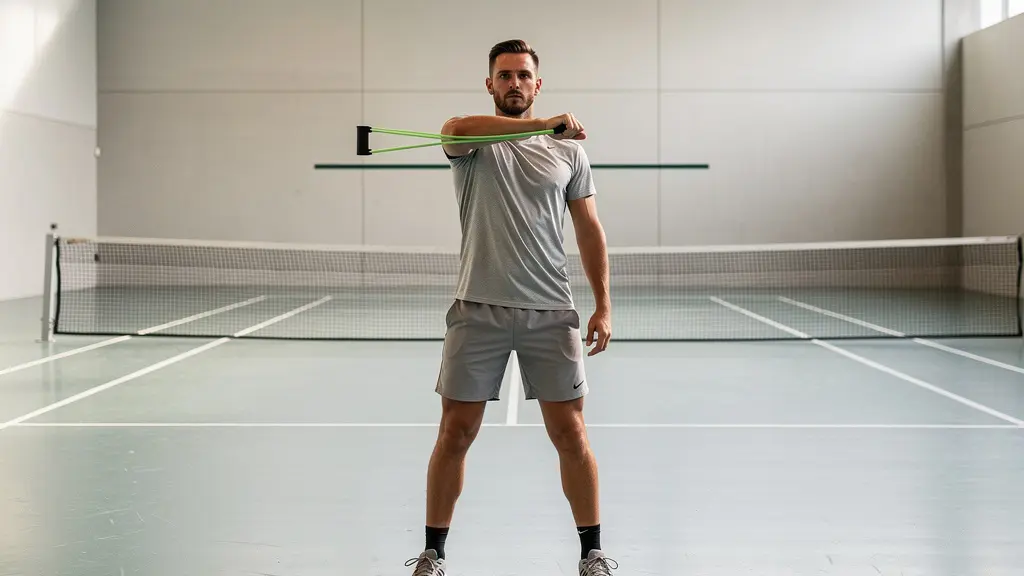 Séquence d'activation de l'épaule avec élastique avant le tennis