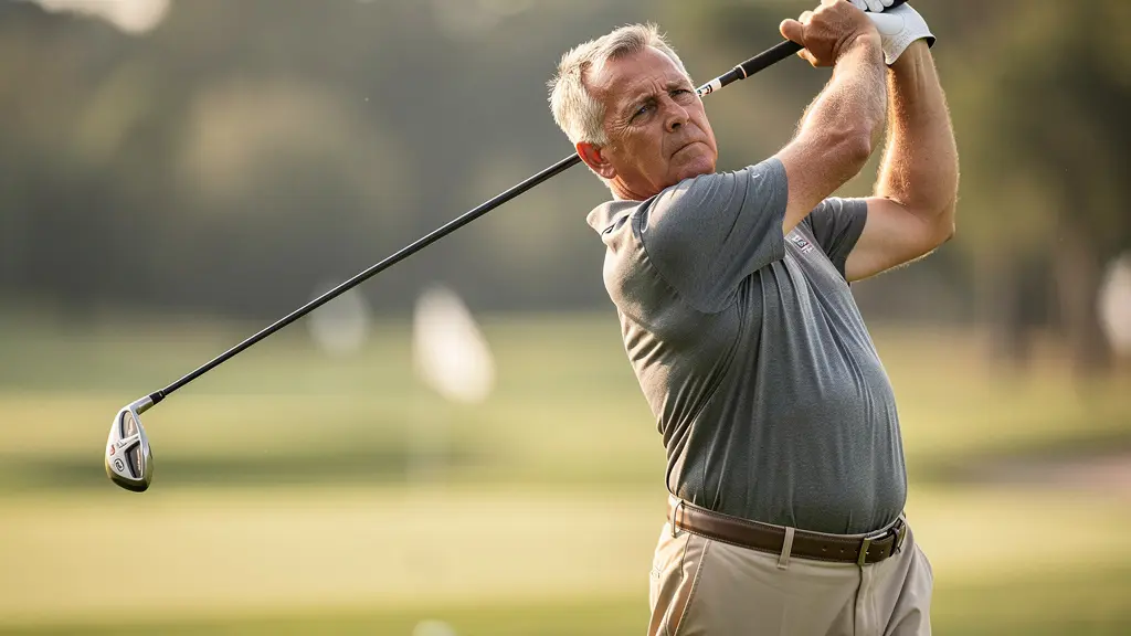 Golfeur démontrant la position correcte du bras gauche tendu au sommet du backswing